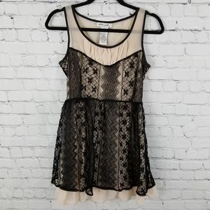 ULTRA PINK | lace flowy mini dress